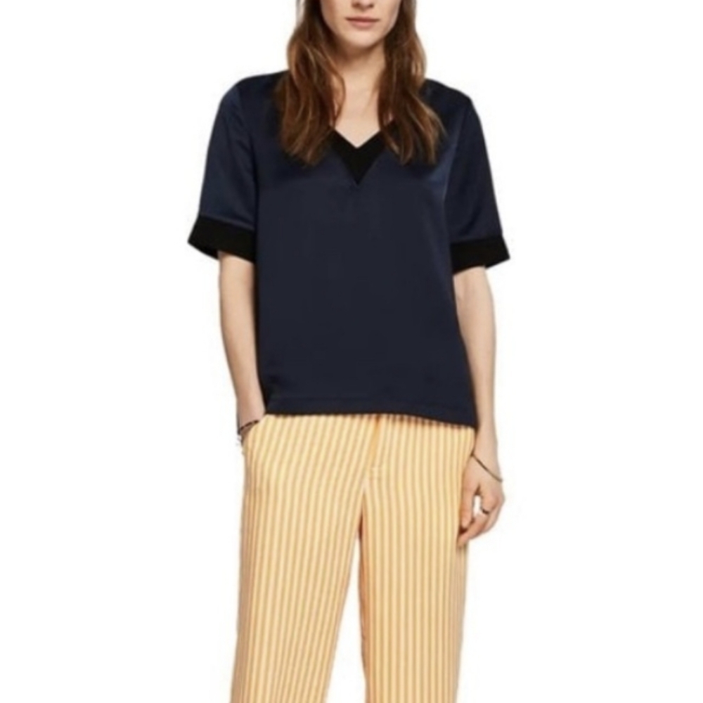 Scotch & Soda Navy Top with Black Trim